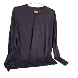 L.L Bean 100% Cotton Long Sleeve Henley Pullover Shirt USA made  XL Men's Casual